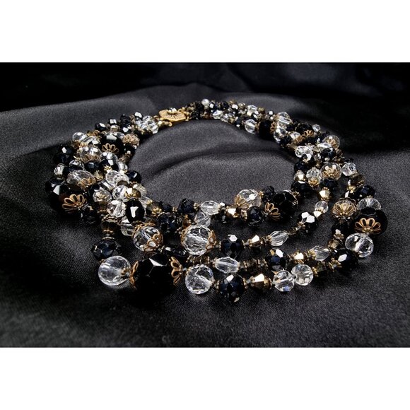 Rare Find Vintage 80s-90s Multi-Strand Glass Beaded Necklace - Picture 4 of 6